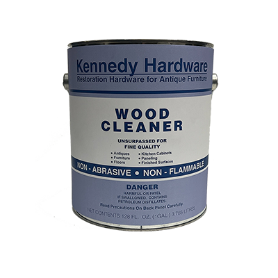 Heavy-duty wood cleaner in 1-gallon size, ideal for restoring vintage furniture and hardware finishes